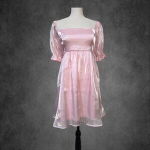 Elegant Light Pink Satin Dress